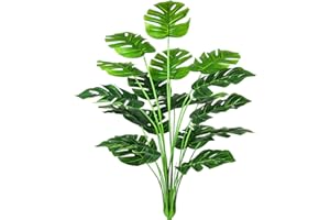 AIVORIUY Piante Finte da Interno Esterno Artificiale Monstera Deliciosa Foglia di Tartaruga, Verde Palma Tropicale Plastica