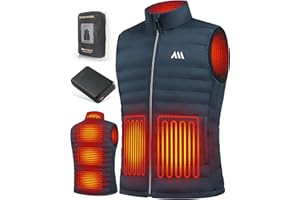 SowYee Gilet Chauffant Électrique Avec Batterie 20000mAh Veste Chauffante homme Sans Manche ultraléger 6 Zones réchauffeurs