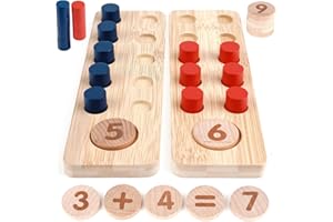 DINORUN Giochi Bambini 3 4 5 6 Anni, Giocattoli Montessori Giochi in Legno Addizione e Sottrazione Entro Il 20, Giochi Educativi 3 4 5 6 Anni Bambino Femmina Maschio