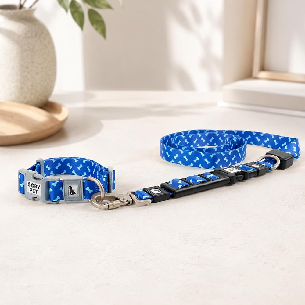 GOBYPET Airmesh Köpek Gezdirme Boyun Tasma Seti XS - Küçük Irk Köpek ve Kedi Gezdirme Tasması (Nefes Alabilen File Kumaş, 3-5 kg) (lacivert)