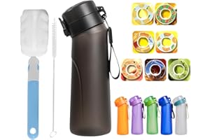 Usper Botella de agua de aire con 7 sabores, juego de iniciación de 750 ml, fragancia de frutas sin BPA con pajita, elige cápsulas de sabor perfumadas, 0 tazas de azúcar y agua