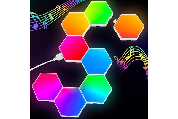 Panneau LED Hexagone Murale Lampe - Smart RGB Modulaires Light Contrôle Tactile avec App Telecommande - Gaming Setup Neon Deco Appliques pour Enfants