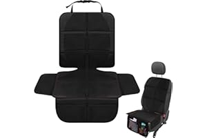 Qirc Coprisedili per auto per bambini, impermeabili coprisedili impermeabili per auto per bambini, con tasche in rete e imbottitura spessa e antiscivolo, linea rossa