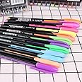 GLUN 12Pcs Neon Color Set Neon Metallic Fluorescence Highlighter Pastel Gel Pen For Art Sketch Doodle Painting Drawing Kids Gift