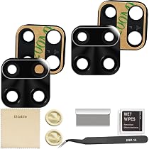2 Pezzi Vetro Fotocamera Posteriore Per Xiaomi Mi 10T Lite 5G | Ricambio Originale HD Con Kit Di Riparazione | Pinzette E Panno Inclusi - 4