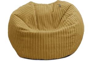 rucomfy Beanbags Jumbo Cord Kids Slouchbag Bean Bag Chair - Childrens Bedroom Playroom Seating Furniture & Decor - Beanbag Arrives with Filling & Machine Washable - 60 x 80cm (Mustard, Beanbag Only)