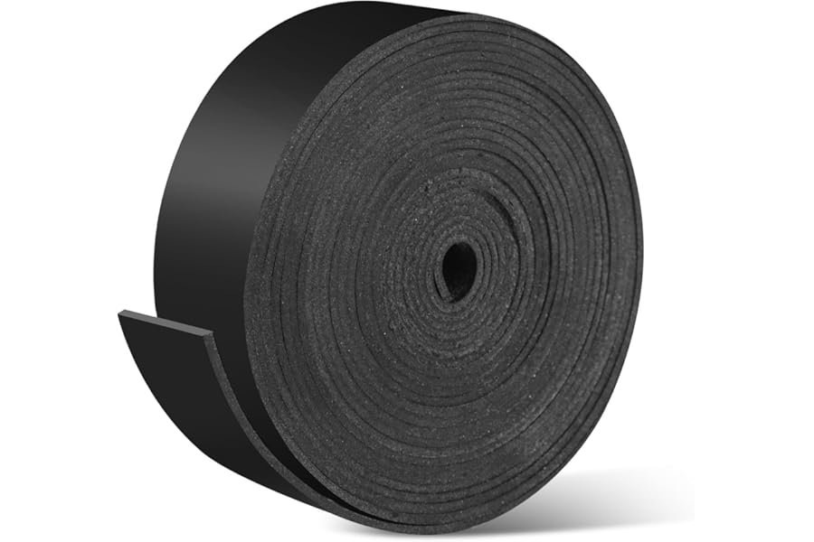 Rubber Strip Solid Neoprene Sheet Flexible Solid Rubber Roll for Doors, Windows, Floor Protection & Vibration Dampening