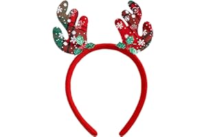 MICJLLT Reindeer Antlers | Christmas Headbands for Adults Kids,Xmas Hats with Deer Boppers Accessories for Home Party Supplies,Adjustable Hair Band Oranment - Xmas Holiday Headwear Supplies