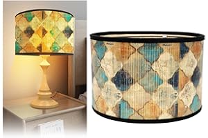Lampenschirm für Stehlampe, Gohytal Rund Tischlampen Rustikale Lampenschirme für Tischlampen Retro Gewebter Moderne Vintage Lampenschirm Stehlampe Hängelampe boho für E27