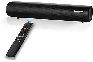 WINNES Barra de sonido con soporte para subwoofer inalámbrico, con entrada óptica + puertos AUX + USB + HDMI + RCA y kit de montaje en pared， tres modos de ecualizador apto para uso en ordenador/televisión.