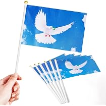 Weltfriedensflagge Mit Friedenstaube – 150x90 Cm, Polyester, UV-beständig, Mit Messingösen Für Innen & Außen