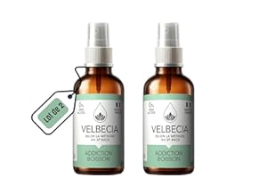 Velbecia® - Fleurs du Dr Bach Addiction boisson 30 ml +1 OFFERT - SANS ALCOOL - Sevrage, cure, dépendance, accoutumance, abstinence - Spray Utilisation facile