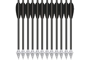 PMSM 6.3 Pollici Alluminio Frecce Balestra Bulloni Frecette per Balestra a Pistola da 50-80 libbre la Pratica del Tiro con L'Arco da Caccia,Frecce in Alluminio per Pistola Balestra Tiro a Bersaglio