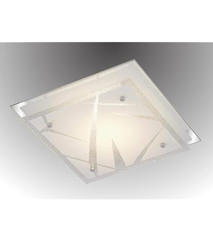 EGLO LED Deckenleuchte Pallante – Chrom & Spiegelglas, 14,4W, Neutralweiß, 28x28 Cm