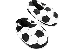 Get Trend Chaussons Garçon et Ado, Pantoufles 3D en Peluche, Semelle Antidérapante, Motif Jeu Vidéo ou Football, Cadeau Gamer