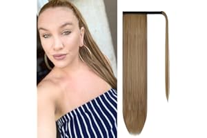 BARSDAR Postiche Queue de Cheval Extension Semble Naturel 66 cm Postiche Extension de Cheveux Longue Wrap Aroud Ponytail Extension pour Femme Fille