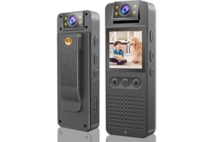 SRIKEKL Body Cameras with Audio and Video Recording,1080P Night Vision,1.3" LCD,WIFI Hotspot,Personal Mini Body Camera for Law Enforcement Recorder,Security Guards,Indoor/Outdoor Use(64G Memory)