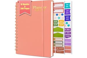 BLESWIN Agenda Journalier 2024-2025, A5 Planner Semainier avec Onglets Mensuels, 18 Agenda Mensuel, Agenda Semainier Spirale, Agenda Professionnel Agenda Organiseur pour le Bureau et L'école.