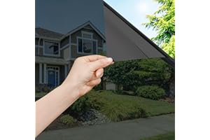 OFHome One Way Window Film Privacy, Mirror UV Reflective Blackout Tint for Home and Office, Self-Adhesive Sun Blocking Anti Glare Heat Reducing Door Glass Windows Tinting with Glue, Black, 30x200cm