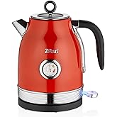 ZLN7033 60'lı yılların retro su ısıtıcısı, 1,7 litre,%100 BPA i&ccedil;ermez, 2000 Watt, paslanmaz &ccedil;elik i&ccedil; kısım, analog sıcaklık g