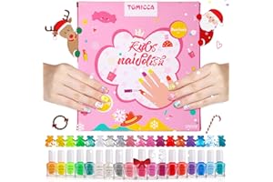TOMICCA Set Di Smalti Per Unghie Per Principessa, 18 flaconi Rainbow Candy Colors Smalto Speciale Con Brillantini Per Bambini, Con Formula Peel-off, a Base D'acqua E Senza Odori,Adatto Come Regalo