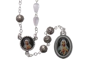 Holyart Rosario plastica Imitazione Madreperla Madonna delle Lacrime Siracusa 5x3 mm