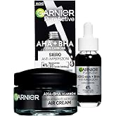 Garnier Air Cream AHA BHA Mattifying Moisturizing Face Cream with Charcoal 50ml + Garnier PureActive Anti Blemish Serum with