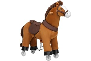 WOLTU Ride-On Leksakshäst för Barn från 3 År, Plysshäst på Hjul