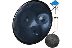 Happybuy 22 inches Handpan In D Minor 9 Notes Steel Hand Drum with Soft Hand Pan Bag Hand Pan Steel Drum 2 (22' (56cm) Deep Blue (d Minor) 9 Notes