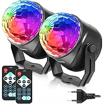 ELIRIRA Lumières De Fête DJ 5 En 1 Avec Boule Magique, Lumières LED Et Stroboscope/UV, Lumière Disco Activée Par Le Son Avec Télécommande DMX, Idéale Pour Mariage/église/club/fête