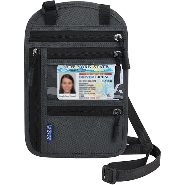 Portadocumenti Da Collo Con Protezione RFID - Per Viaggi, Passaporto, Carte E Denaro - Foto 9