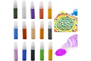 Nurila 15 Farben Sandbilder Kinder,Sand Painting,Sandkunst-Bastelset Sandbild, für Kinder Zum Sandmalerei Von Design-Kritzeln DIY Zeichnung Dekor und Sammlung Ab 6 Jahren 150g