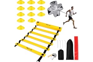 omitium Escalera de Entrenamiento, Kit de Entrenamiento de Velocidad, Velocidad Escalera de Entrenamiento Coordinación Agilidad, Kit de Entrenamiento Deportivo