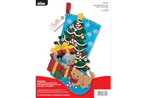Bucilla 86899E Weihnachtsstrumpf-Filz-Applikation-Set, 45,7 cm, tolles Geschenk, mehrfarbig