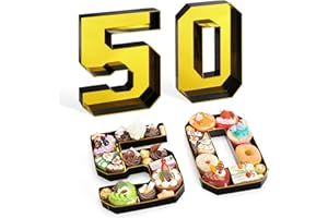 WERNNSAI Lot de 50 chiffres en carton pour charcuterie – Boîte à charcuterie pour 50e anniversaire – Plateau à remplir – Plateau alimentaire en papier mâché pour 50e anniversaire