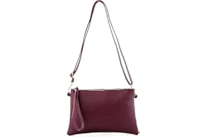 modamoda de T186 Damen Leder Clutch Umhängetasche, handmade in Italy