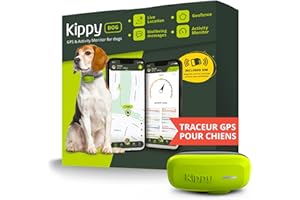 Kippy Dog | GPS pour Chiens - Traceur GPS étanche pour Chiens avec Fixation pour Collier - Suivi d'activité et de santé pour Votre Chien, avec GEOFENCE et Notifications - Couleur Verte
