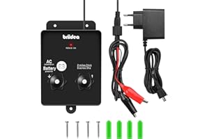 HEFC-04DE 230V Weidezaungerät, Briidea 2-Meile 8 Acres 2-in-1 Elektrischer Zaunladegerät betrieben von Batterie oder Netzadapter, 3 Joule, Schützen Sie Ihr Vieh, Gartenweide vor Wildtieren