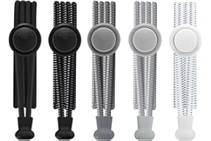 BOYATONG 5 par elastycznych sznurowadeł, sznurowadeł bez wiązania, sznurowadła z szybkim zapięciem, gumowe sznurowadła dla dzieci, mężczyzn, kobiet, do uprawiania sportu