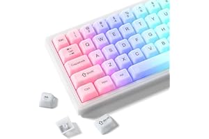 Womier Keyboard Keycaps Transparent White 60 65 75 100 Percent Transparent Jelly Cute Keycaps Set for Cherry MX Kailh Outemu Gateron Mechanical Keyboards (MDA Profile)