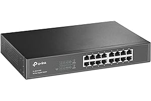 TP-Link 16-Puertos Gigabit Ethernet Switch No Gestionable | Plug and Play | Carcasa Metálica| Desktop/Montaje en Rack| Sin Ventilador | Vitalicia Limitada (TL-SG1016D)