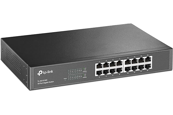 TP-Link TL-SG1016D Switch Ethernet 16 Ports Gigabit, Switch RJ45, Hub RJ45, Prévention des Boucles, Mode d'Isolement, Boitier Métal, Bureau/Montage en Rack, Brancher et Utiliser