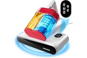 CLEANmaxx Milbensauger für Matratzen mit UV-C-Licht, Rotation | Matratzenreiniger mit HEPA-Filter, entfernt 99,9% Aller Milben | Matratzensauger mit Ultraschall, Hitze & Vibration