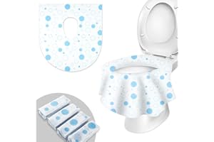 WUFANC Zestaw 20 Jednorazowych Nakryć Na Deskę Sedesową, AntypośLizgowa, Wodoodporna I Antybakteryjna Jednorazowa Deska Sedesowa, Mata Toaletowa DorośLi I Dzieci Pakowane Pojedynczo (Koło)