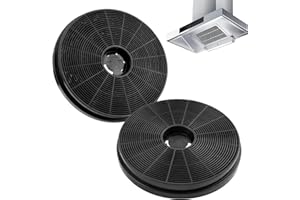 UWOBEFO 2 Filtros de Carbón Activo,173mm Filtro de campana extractora,Filtro Carbono Campana Extractora,Negro