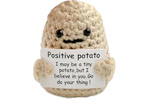 BJPERFMS Pomme de Terre Positive, 7CM Mini Peluche Pomme de Terre, Jouets de Pomme de Terre, Pomme de Terre Positive Tricotée Créative Mignonne avec Carte Inspirante, Positive Potato pour Les Cadeaux