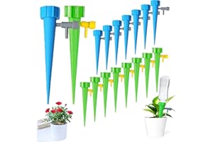 AOMAIGAD 15 Pcs Irrigation Goutte à Goutte Kit,Goutte à Goutte Bouteille，Arrosage Plantes Automatique Irrigation Goutte à Goutte avec vannes de régulation débit d'eau réglable, pour l'arrosage des plantes