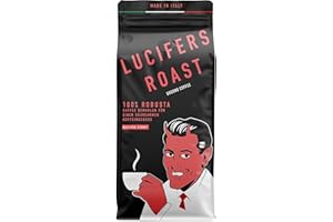 KIQO COFFEE & TEA LUCIFERS ROAST 500g Café moulu by KIQO d'Italie - café fort - faible acidité - avec 571mg de caféine - 100% Robusta (moulu, 500g)