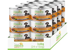 Natural Trainer Sensitive No Gluten Small & Toy - Cibo Umido per Cani con Agnello e Cereali Integrali 24 x 150 g