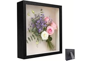 HUAMIRRA Cornice Portafoto 3D, 30 x 40 cm, Cornice per Oggetti, Cornici Profonda da Riempire, con Lastra Acrilica Trasparente, Cornici 3D Rettangolare, per Fiore, Regali, Souvenir, Nero